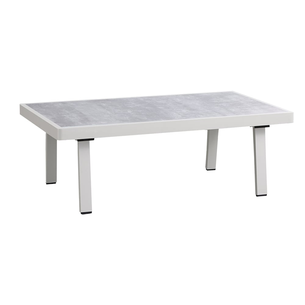 43.3" Outdoor Coffee Table Printing Glass Tabletop in White window image