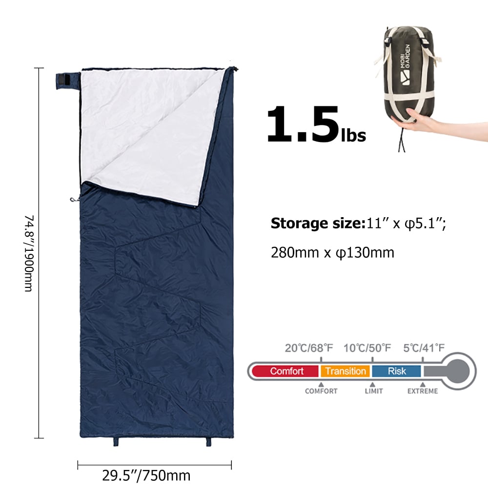 1 Person 3 Season Mini Envelope Stitchable Outdoor Sleeping Bag window image