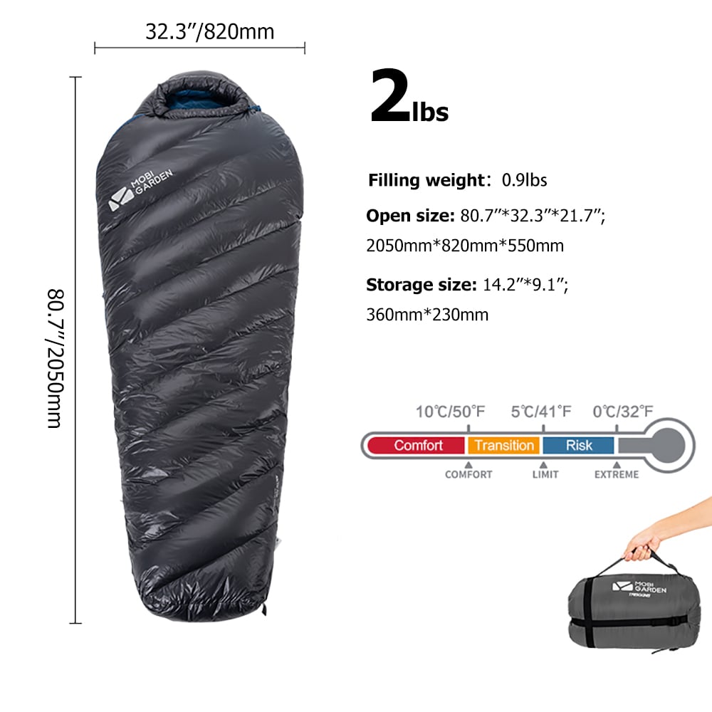 Ultralight 700FP Goose Down Ultralight Winter 1 Person Sleeping Bag window image