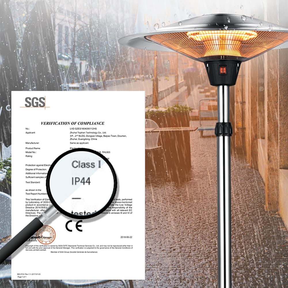 Radiateur électrique au sol 2100 W avec 3 modes d'alimentation pour une utilisation intérieure et extérieure image de fenêtre