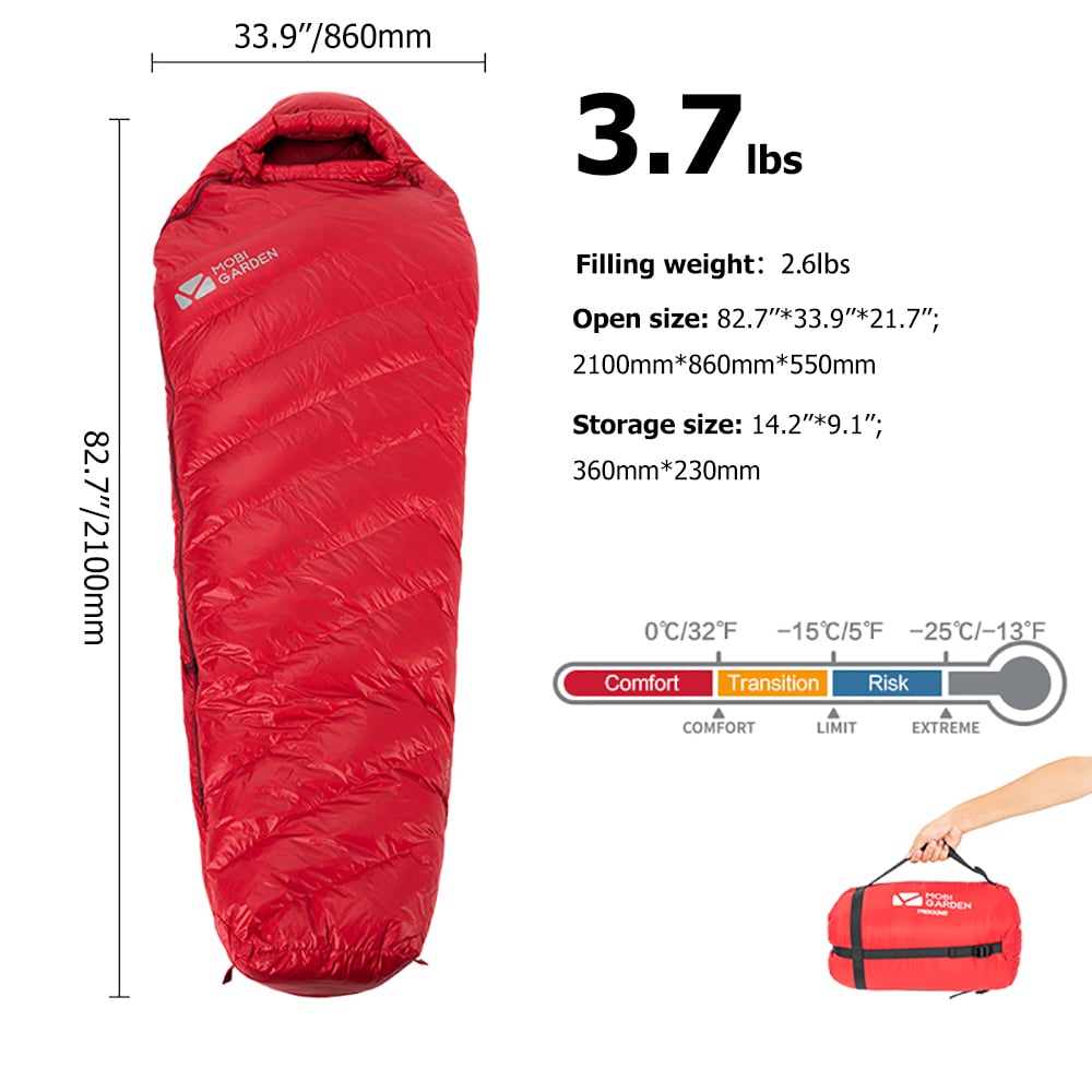 Ultralight 700FP Goose Down Ultralight Zimní spací pytel pro 1 osobu obrázek okna