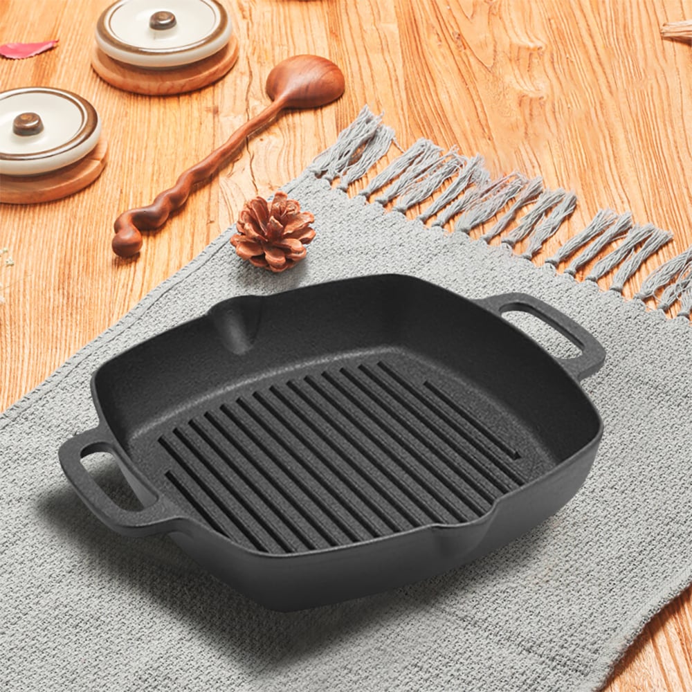 Nonstick Cast Iron Grill Pan Steak Frying Pan Skillet window image
