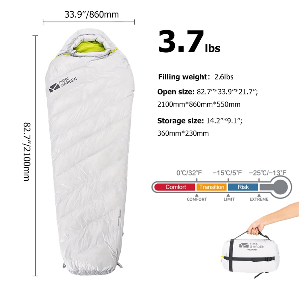 Sac de Couchage en Duvet d'oie Ultraléger Hiver 1 Personne image de fenêtre