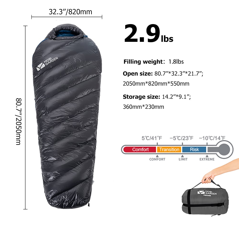 Ultralight 700FP Goose Down Ultralight Winter 1 Person Sleeping Bag window image