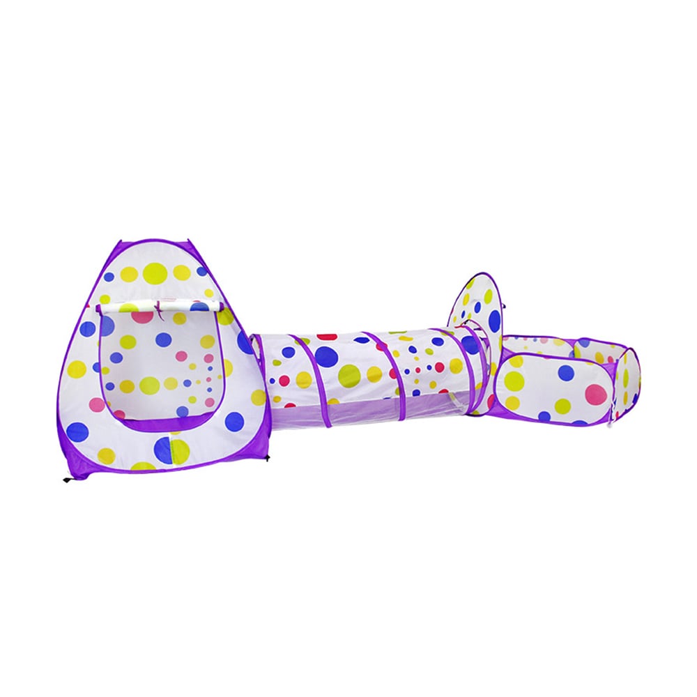 Kid's Play Tent Portable Folding Polka Dot Three Piece Set Outdoors window image