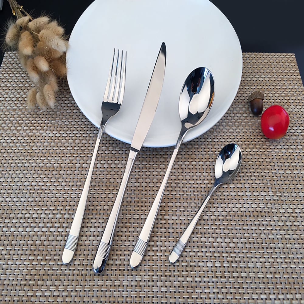 16 Pieces Stainless Steel Flatware Set Cutlery Set, Service for 4 window image