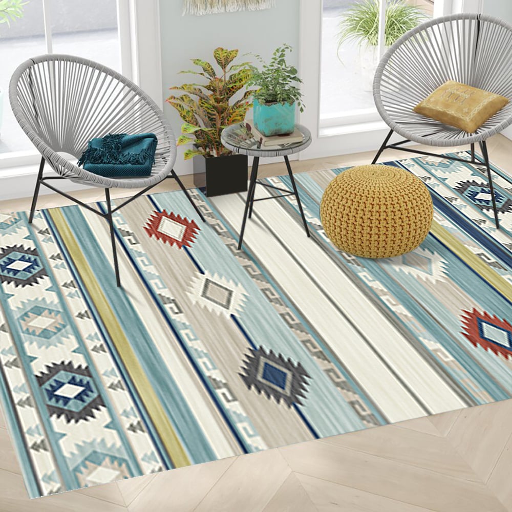 3000mm × 4000mm Modern Simple Geometric Multi-coloured Rectangle Area Rug window image