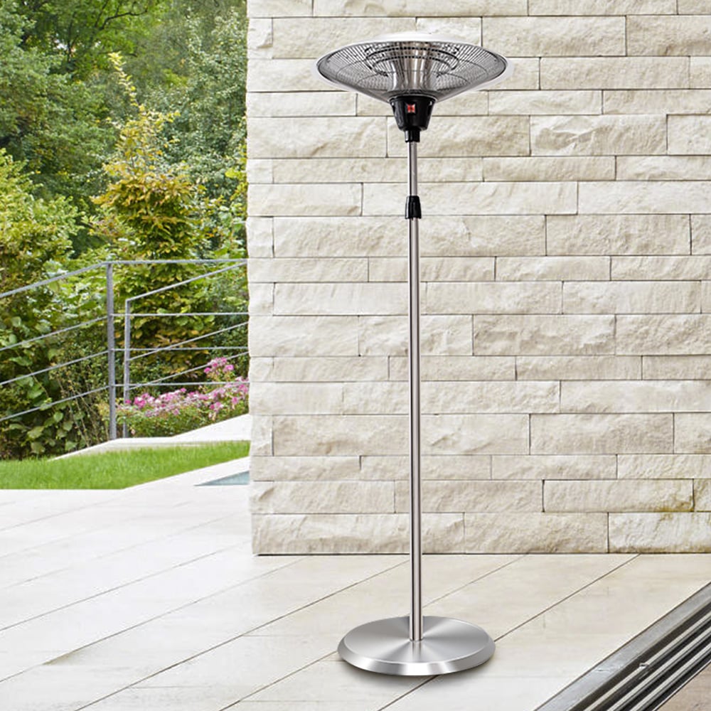 Radiateur électrique au sol 2100 W avec 3 modes d'alimentation pour une utilisation intérieure et extérieure image de fenêtre