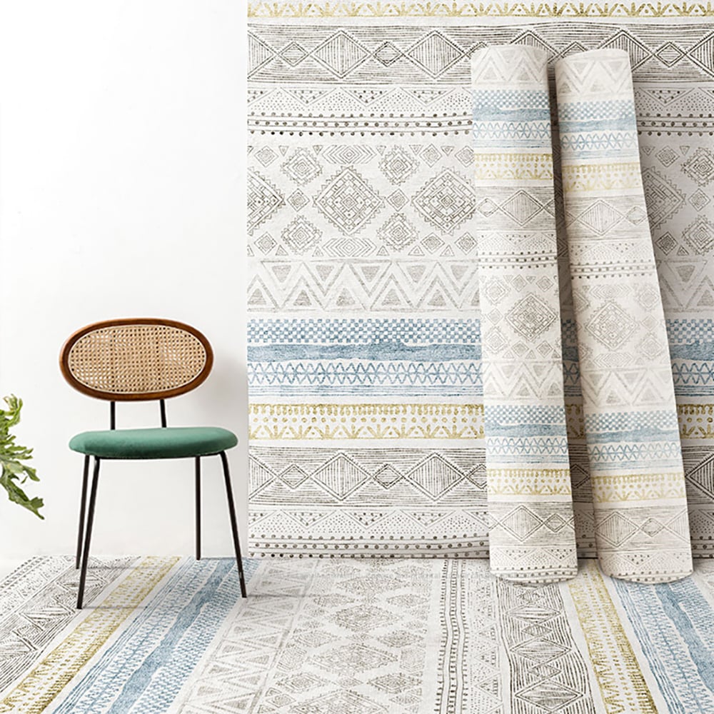 1800mm × 2700mm Modern Nordic Geometric Multi-coloured Rectangle Area Rug window image