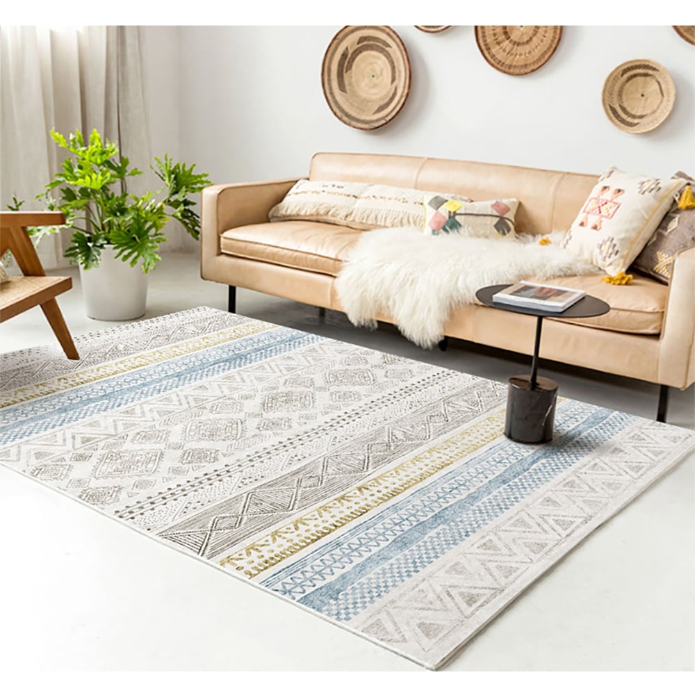 1800mm × 2700mm Modern Nordic Geometric Multi-coloured Rectangle Area Rug window image