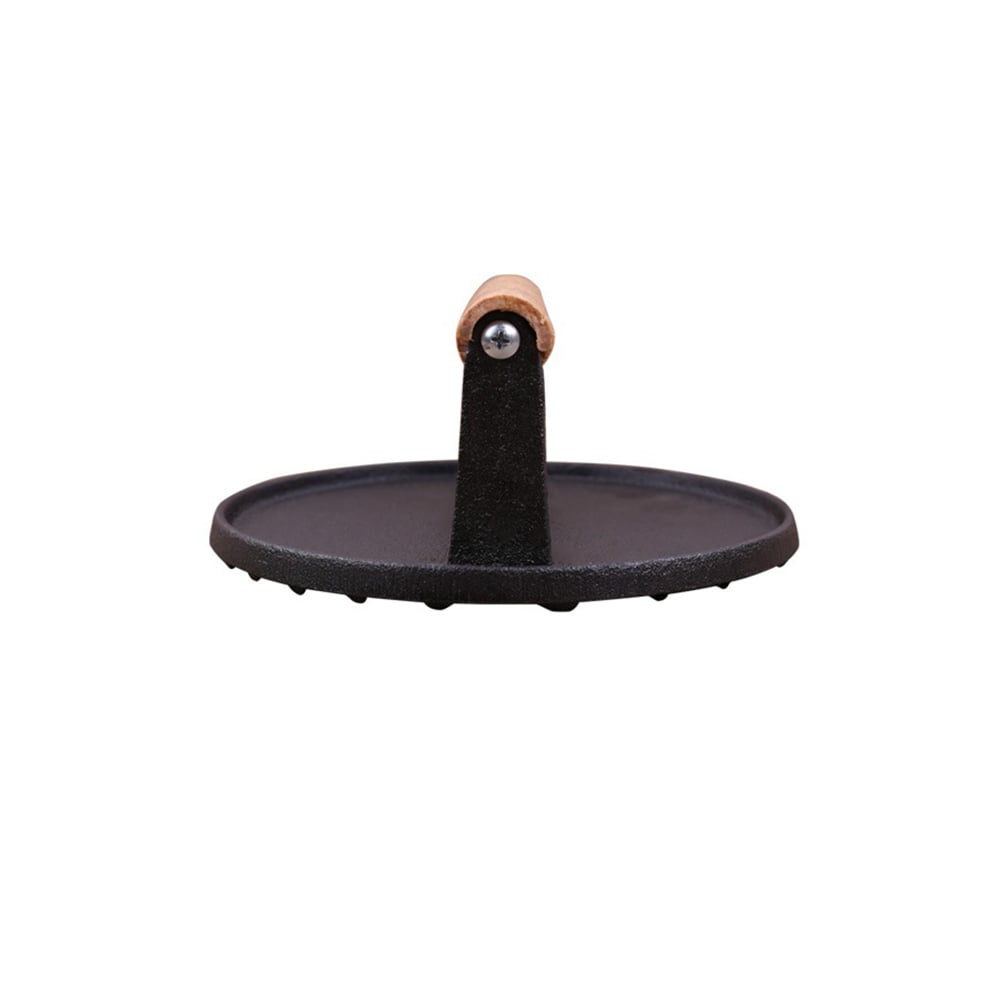 Cast Iron Grill Press Steak & Bacon Press with Wood Handle window image