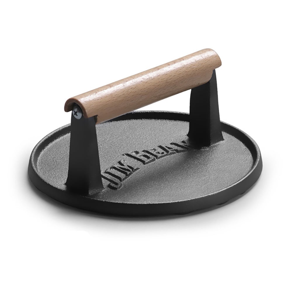 Cast Iron Grill Press Steak & Bacon Press with Wood Handle window image