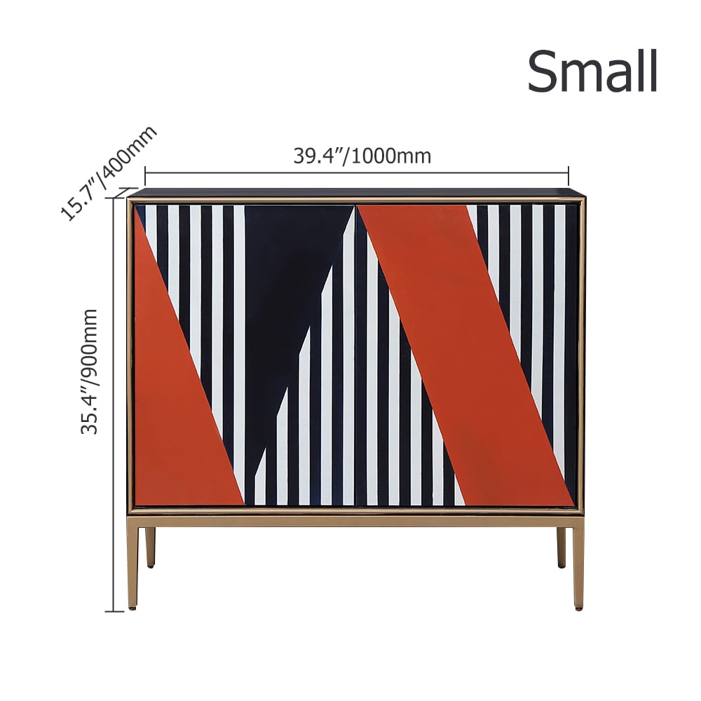 Postmodern Display Cabinet 2-Door 2-Shelf Accent Cabinet window image