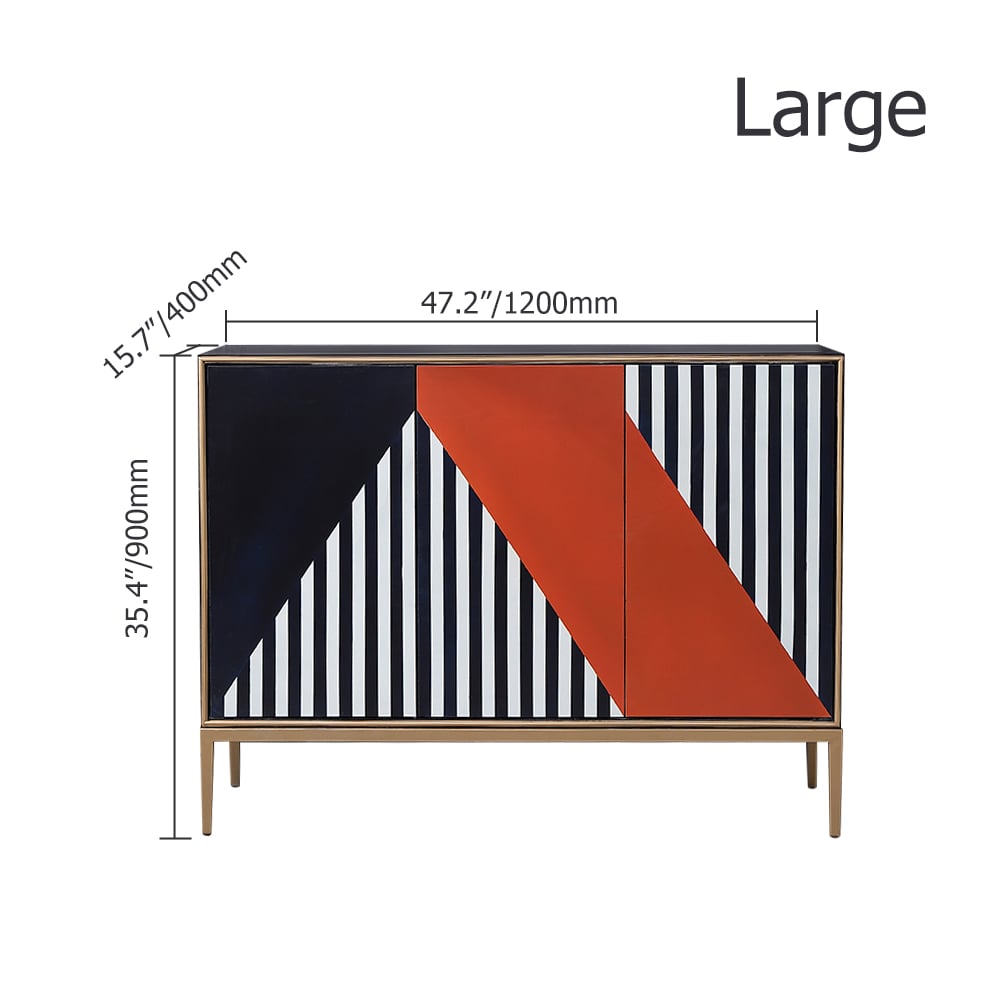 Postmodern Display Cabinet 2-Door 2-Shelf Accent Cabinet window image