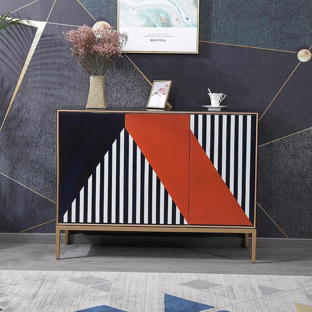 Postmodern Display Cabinet 2-Door 2-Shelf Accent Cabinet window image