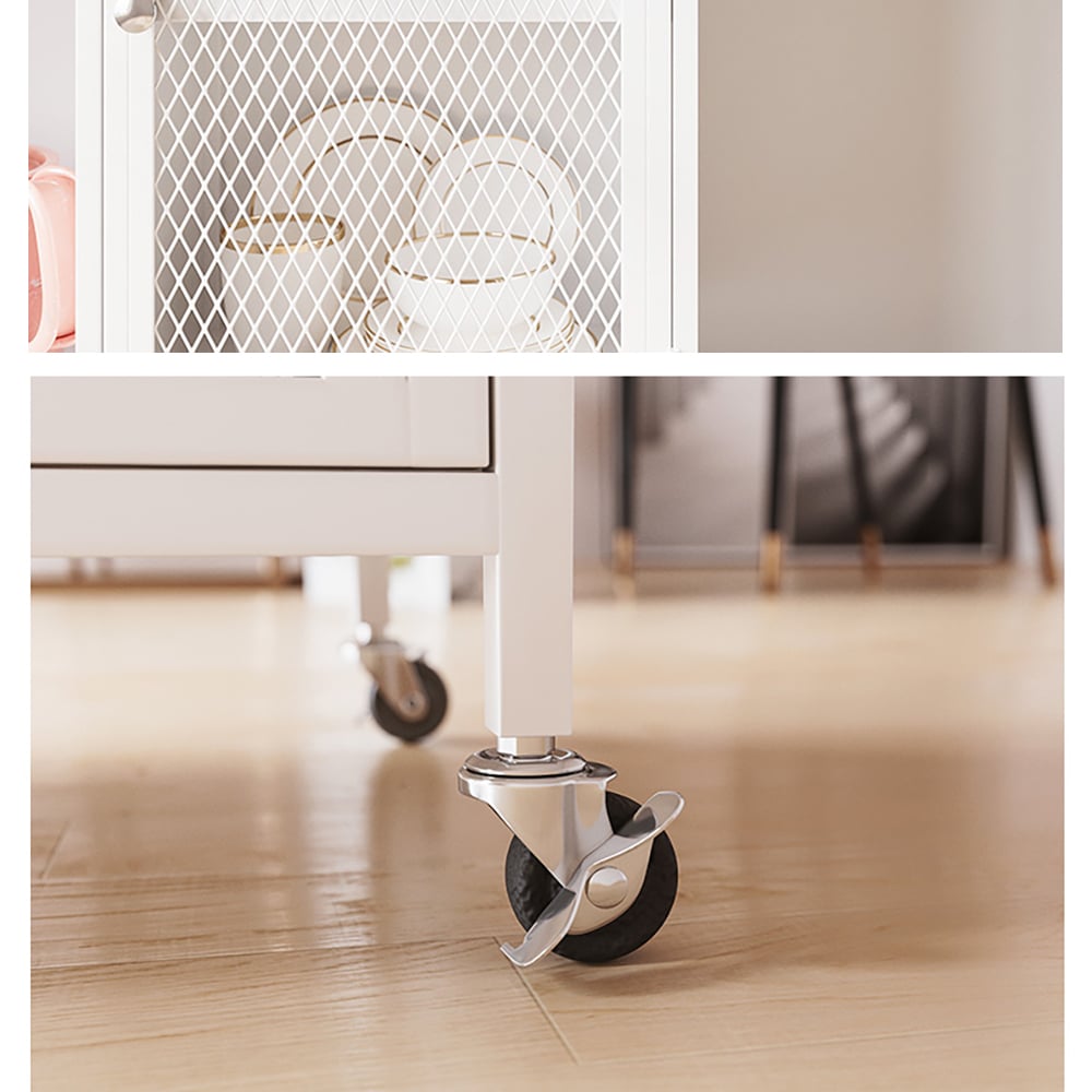 White Kitchen Island Neo-Chinese Removable Kitchen Cabinet in Large window image