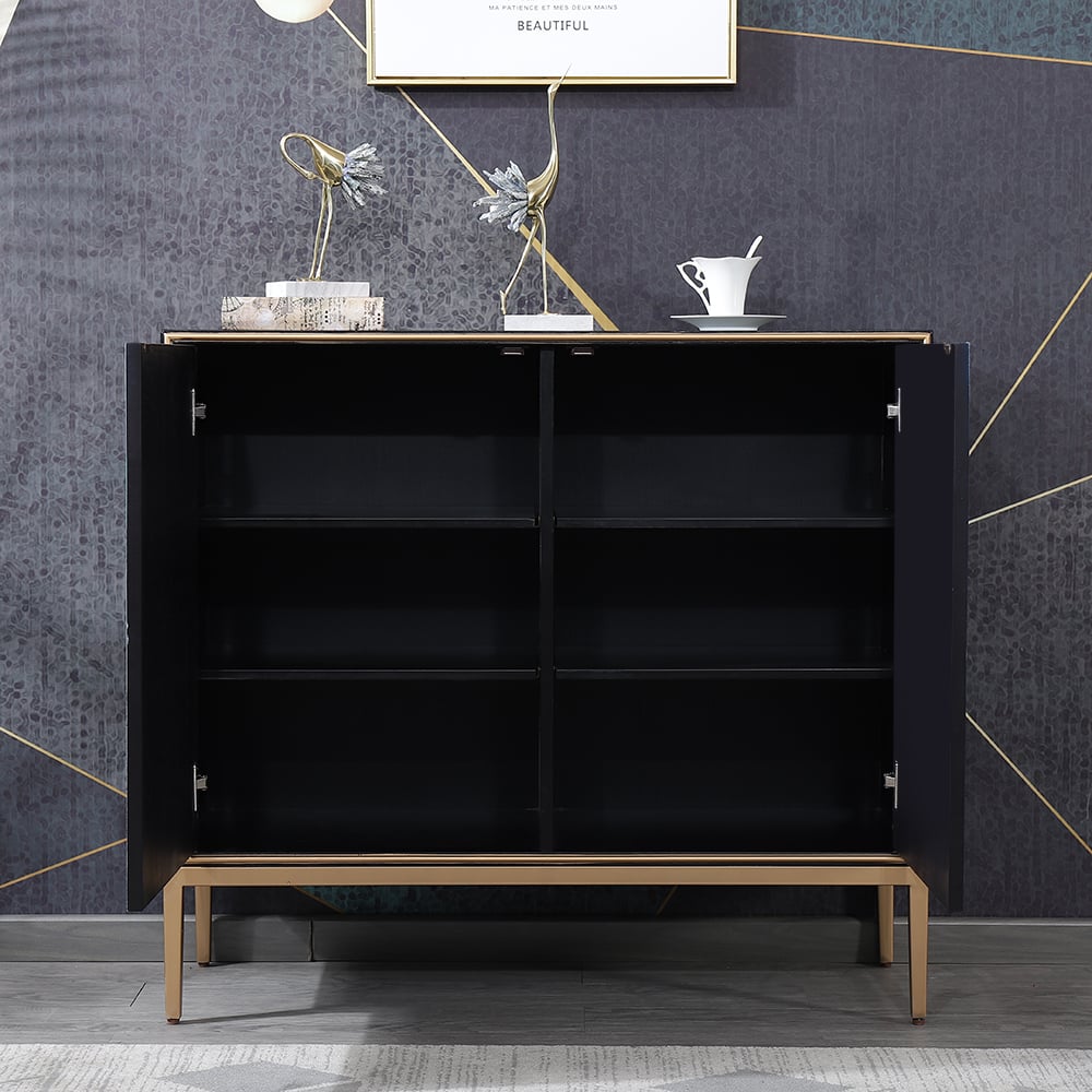 Postmodern Display Cabinet 2-Door 2-Shelf Accent Cabinet window image