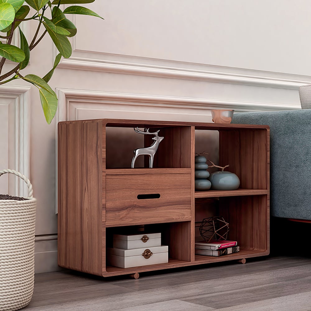 800mm Vintage Rectangular Wooded Console Table with 1-Drawer & Shelves window image