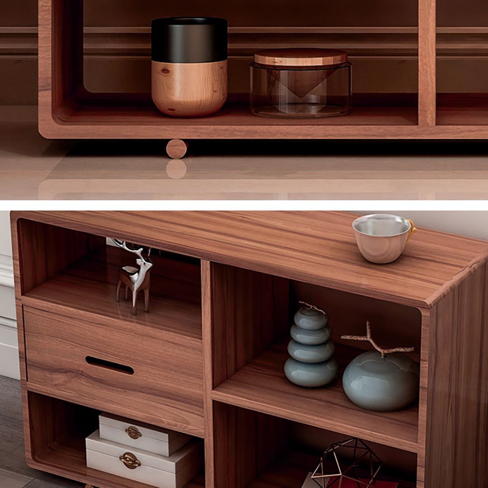 800mm Vintage Rectangular Wooded Console Table with 1-Drawer & Shelves window image