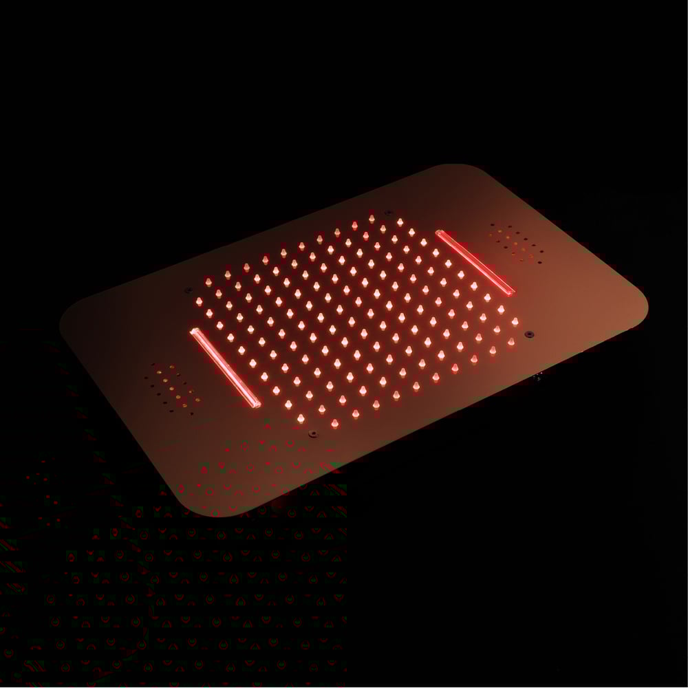 Pommeau de douche LED 2 fonctions plafond carré salle de bain musique pomme de douche image de fenêtre