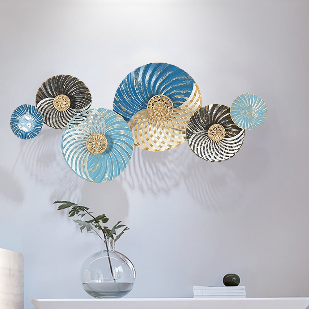 Vintage Geometrical Metal Round Wall Decor Home Art window image