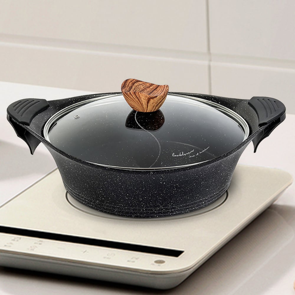 Aluminum Nonstick Shabu Shabu Hot Pot with Lid window image