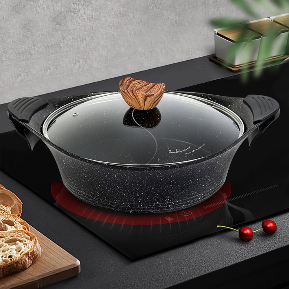 Aluminum Nonstick Shabu Shabu Hot Pot with Lid window image