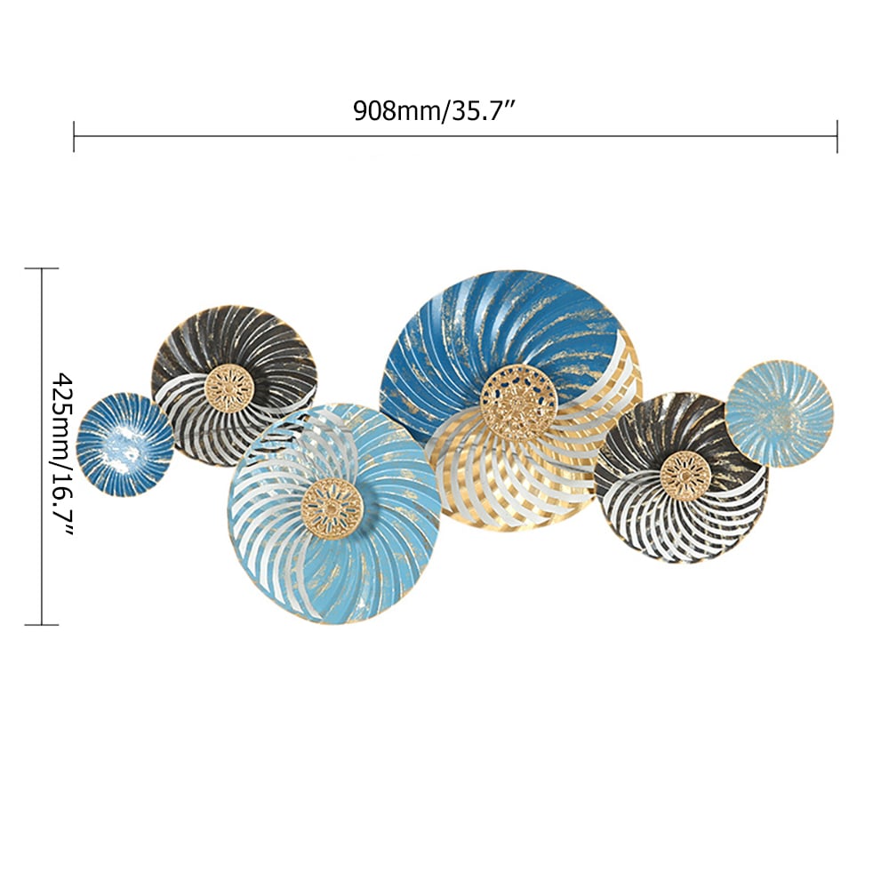 Vintage Geometrical Metal Round Wall Decor Home Art window image