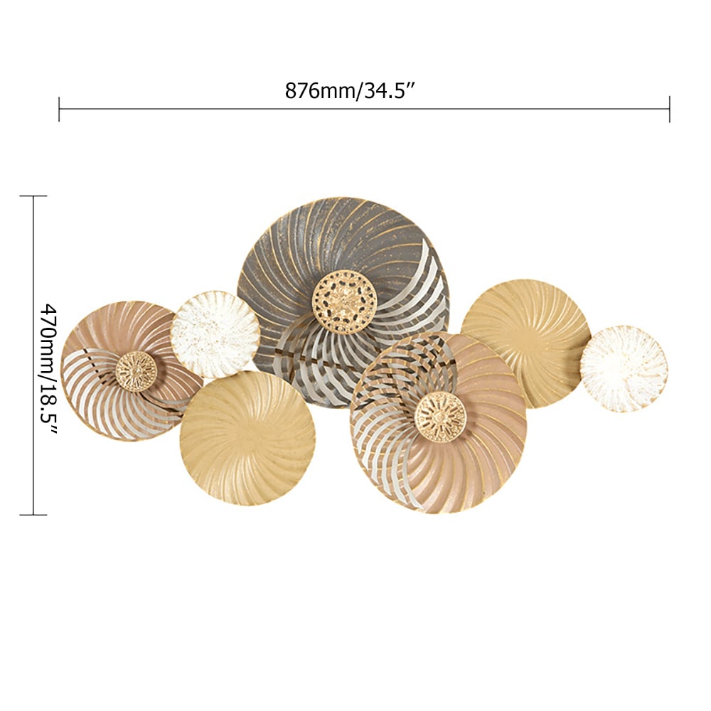 Vintage Geometrical Metal Round Wall Decor Home Art window image