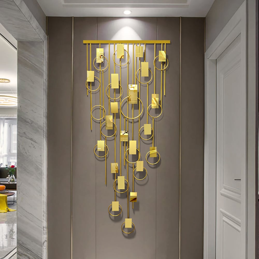 Light Luxury Gold Geometric Patterns Wall Decor Hanging Wall Accent window image