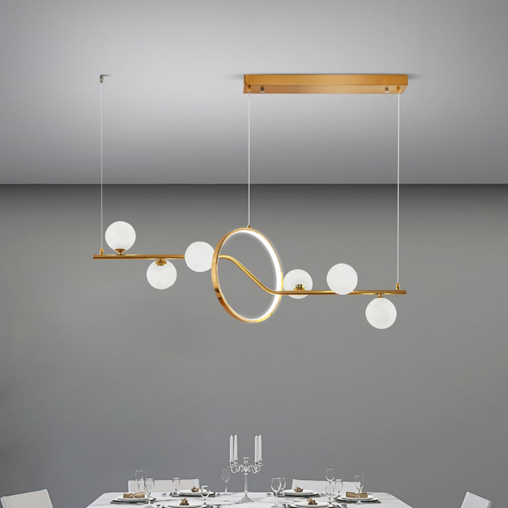 Modern 6-Light LED Island Light Ceiling Light with Globe Shade window image