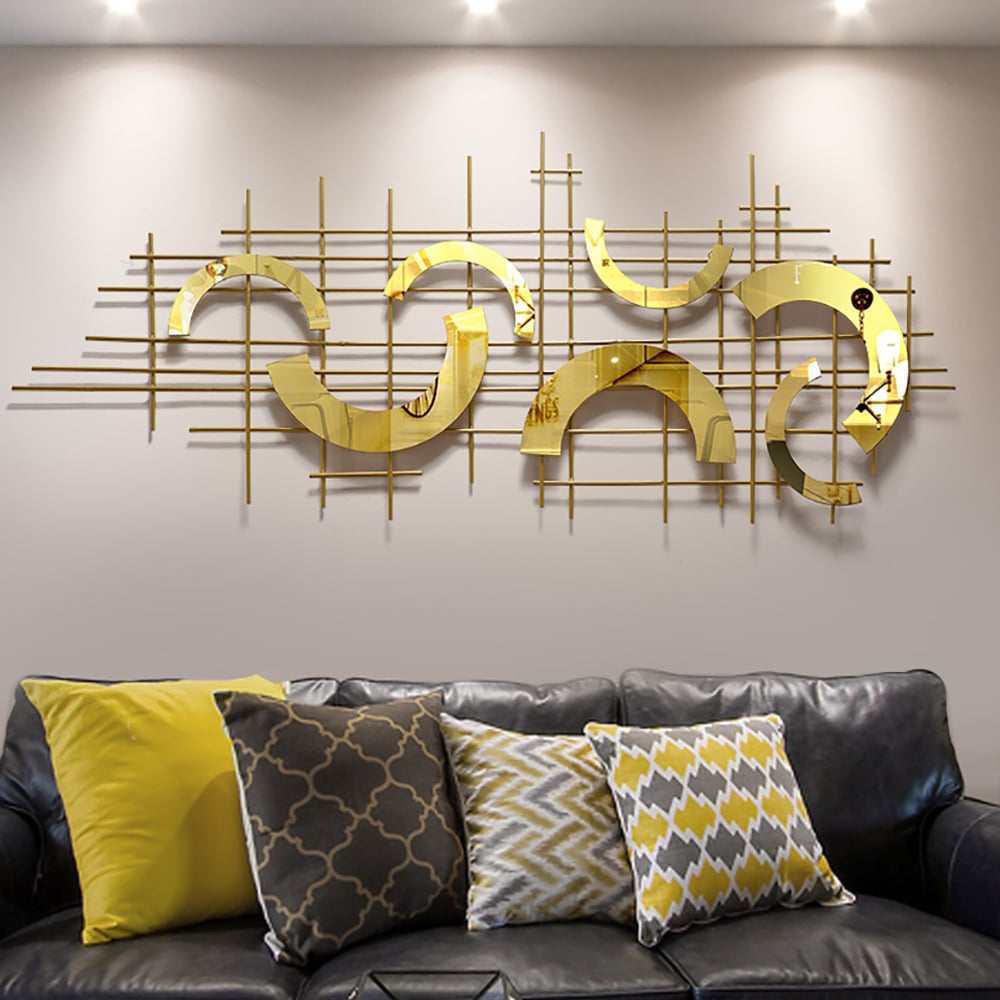 Cadre en forme d'onde de luxe 3D Poissons Décoration murale Canapé Fond Suspendu Art image de fenêtre