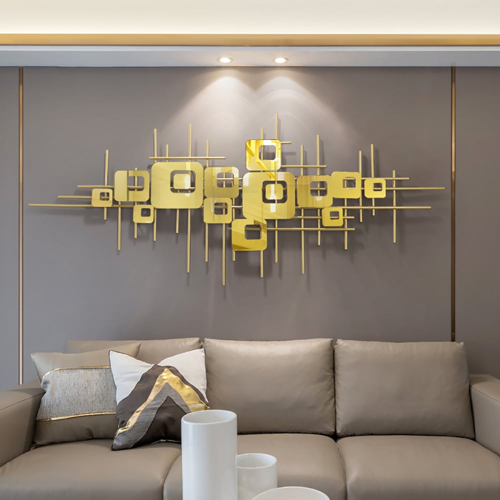 Nordic Luxury 3D Geometric Wall Decor Home Hollow-Out Wall Accent window image