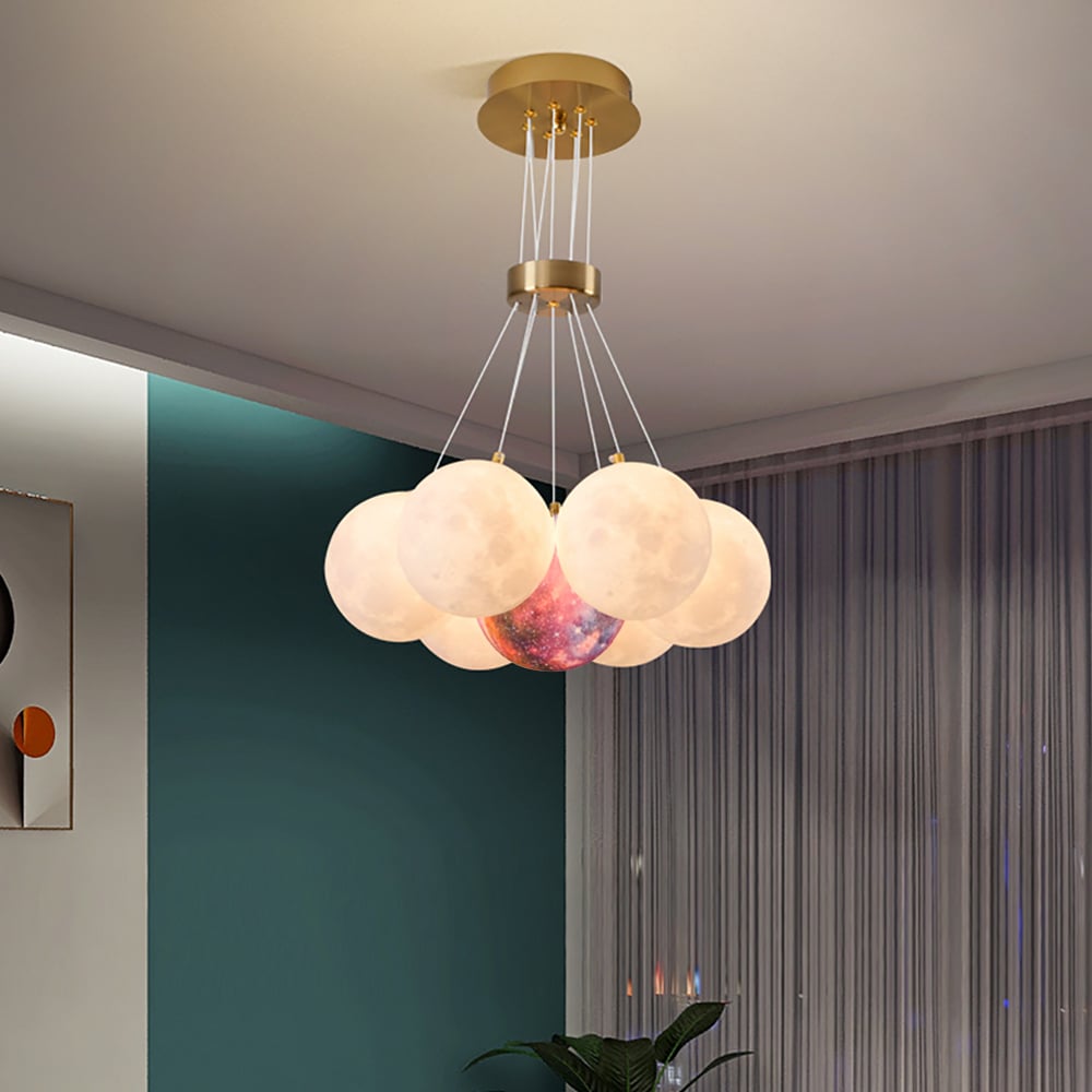 Modern Linear LED 7-Light 3D PLA Lampshade Pendant Light window image