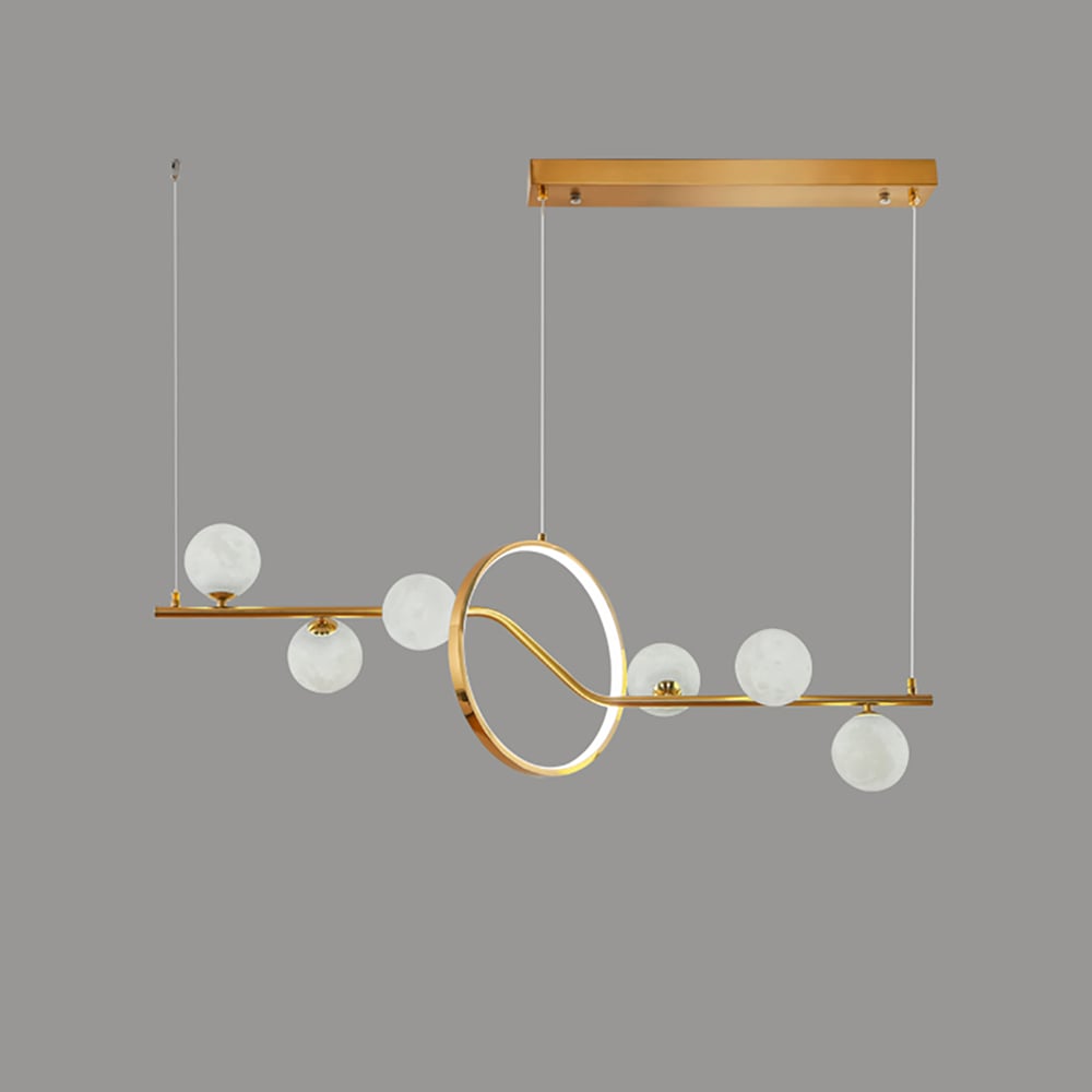 Modern 6-Light LED Island Light Ceiling Light with Globe Shade window image