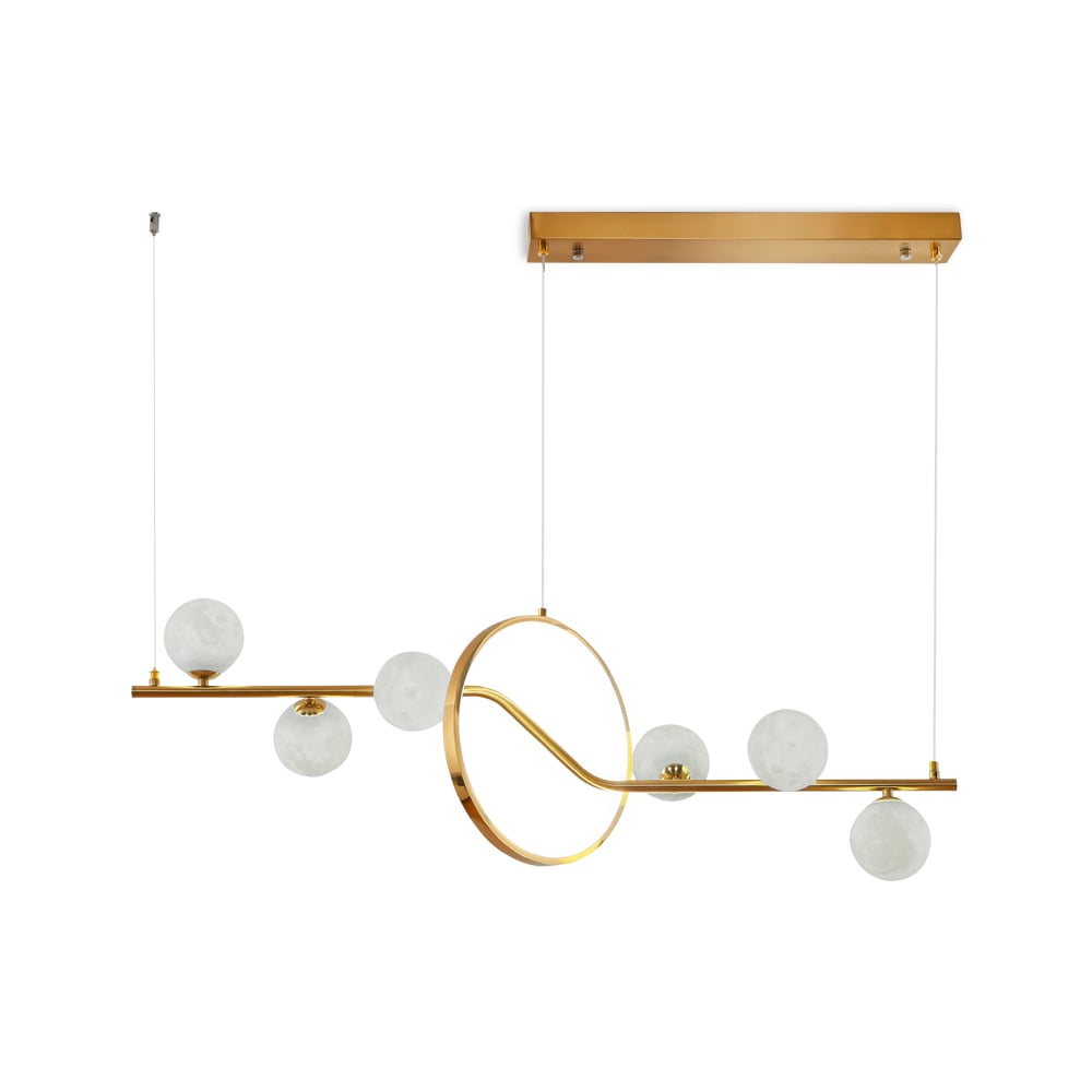 Modern 6-Light LED Island Light Ceiling Light with Globe Shade window image