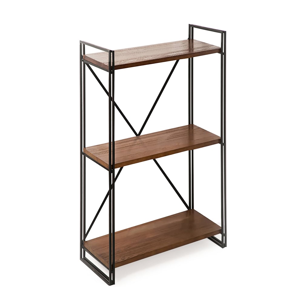 Farmhouse Standing Etagere Bookshelf in Wood window image