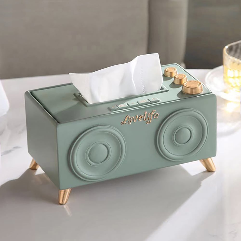 Pull-Out Tissue Box Decor Paper Box Desk Organiser with 4 Legs window image