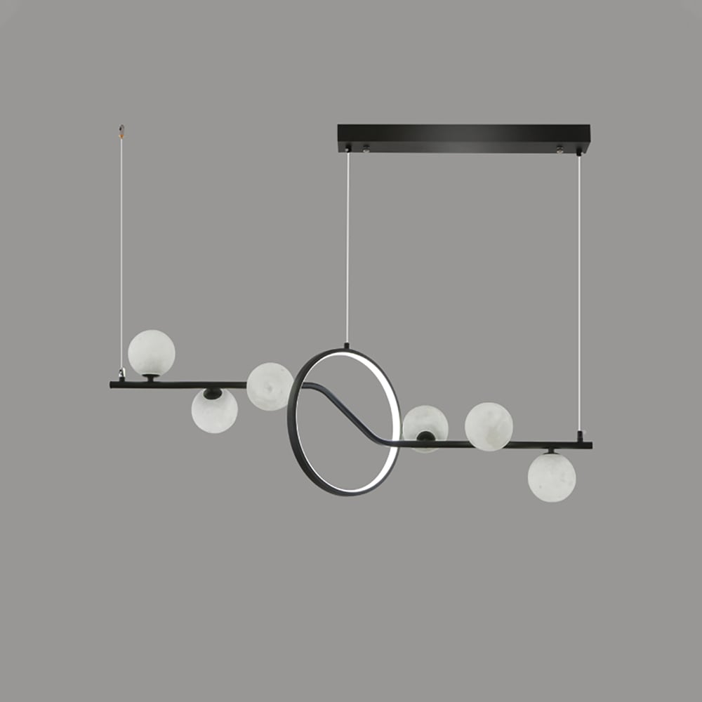 Modern 6-Light LED Island Light Ceiling Light with Globe Shade window image