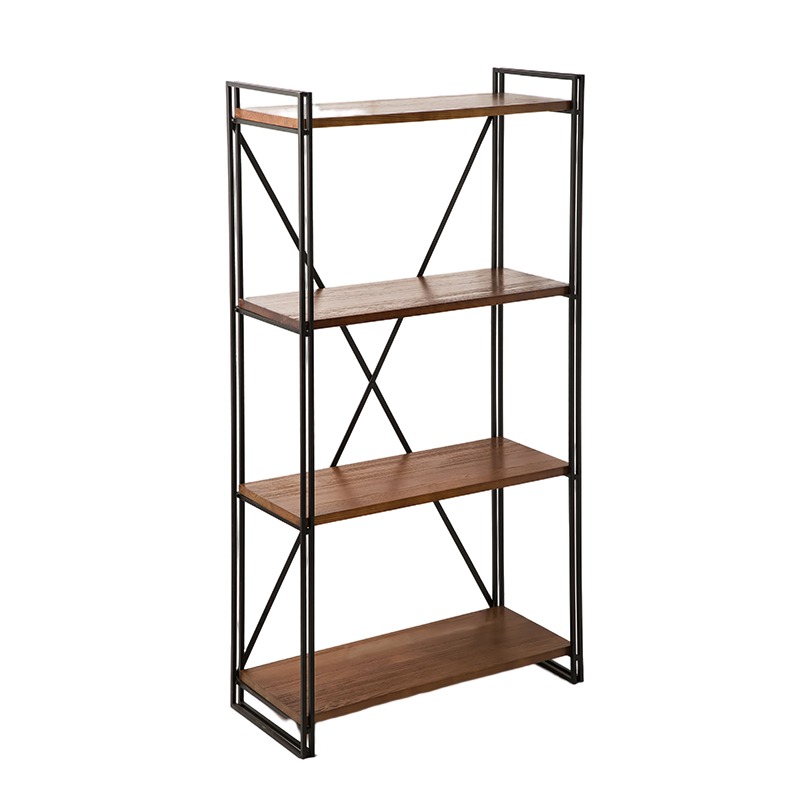 Farmhouse Standing Etagere Bookshelf in Wood window image