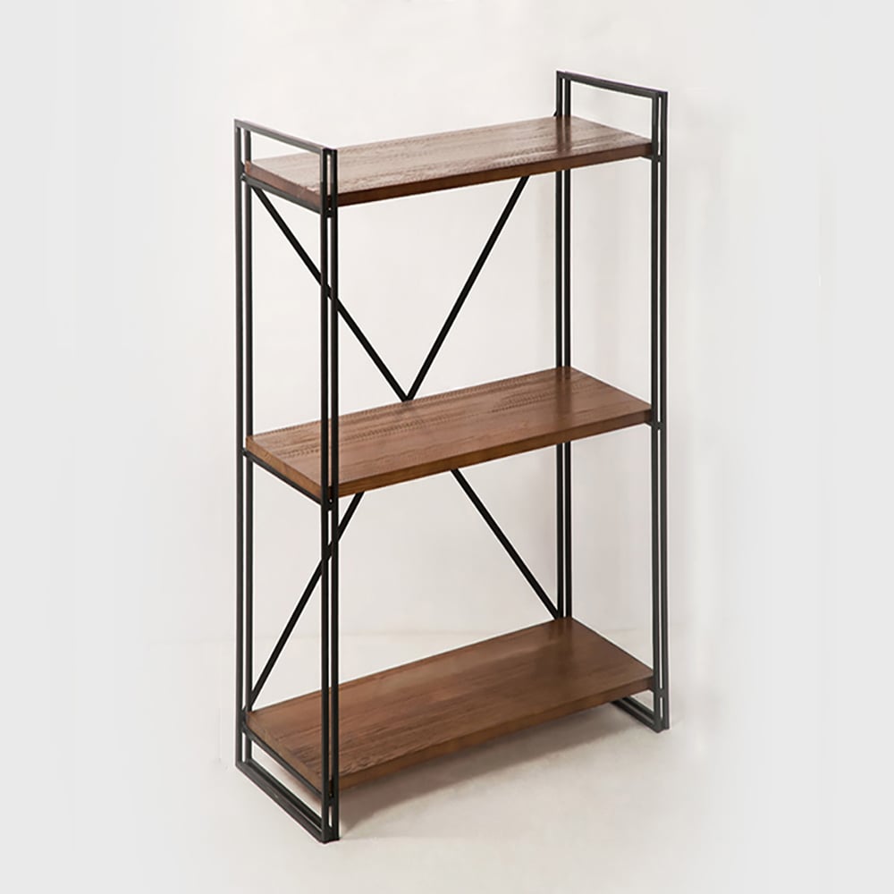 Farmhouse Standing Etagere Bookshelf in Wood window image