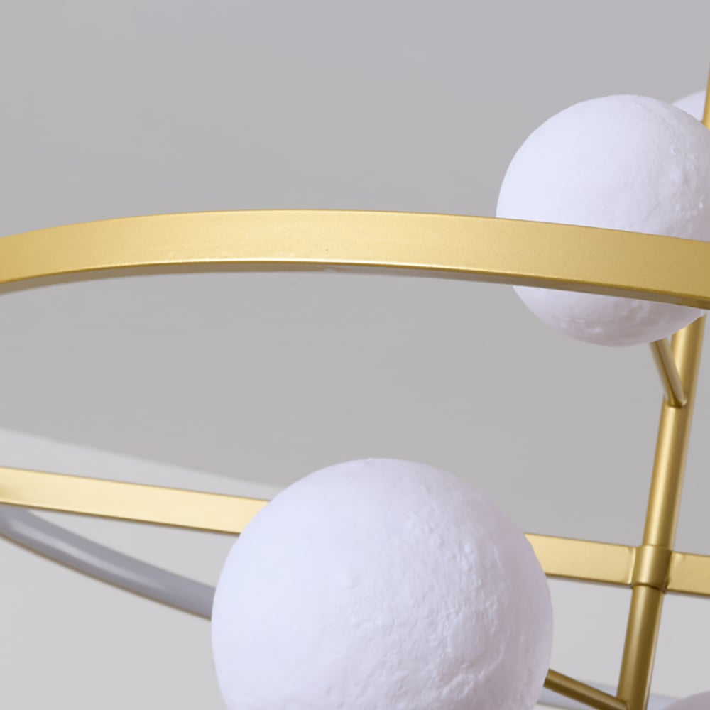 Modern Chandelier Metal LED Ceiling Light with Moon Shade window image