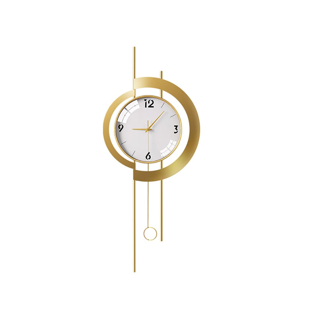 Modern Metal Baked Varnish Large Wall Clock with Gold Frame window image