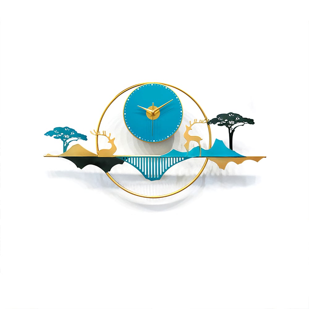 Modern Pastoral Style Forest Landscape Oversized Wall Clock window image