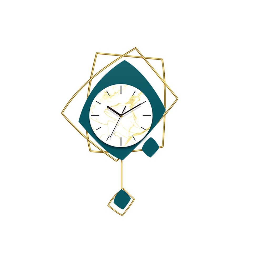 Nordic Modern Irregular Abstract Art Large Wall Clock with Unique Pendulum window image