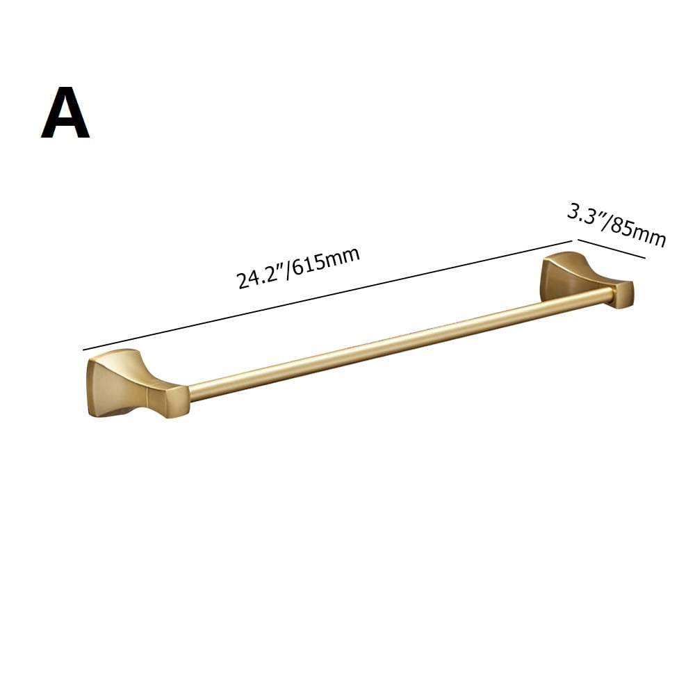 Modern Bathroom Towel Bar Brushed Gold Wall Mounted Towel Rack window image