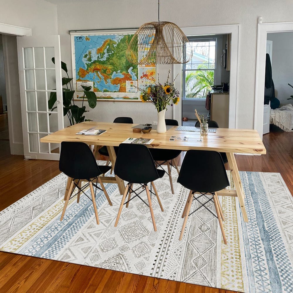 1800mm × 2700mm Modern Nordic Geometric Multi-coloured Rectangle Area Rug window image