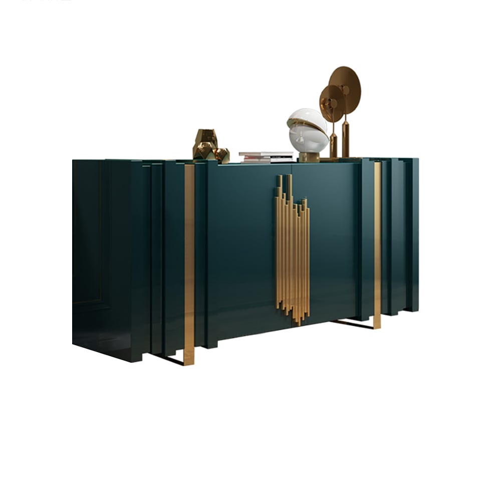 Aurea 1600mm Light Luxury Sideboard Red Rectangular Buffet 2 Doors 2 Shelves in Gold window image
