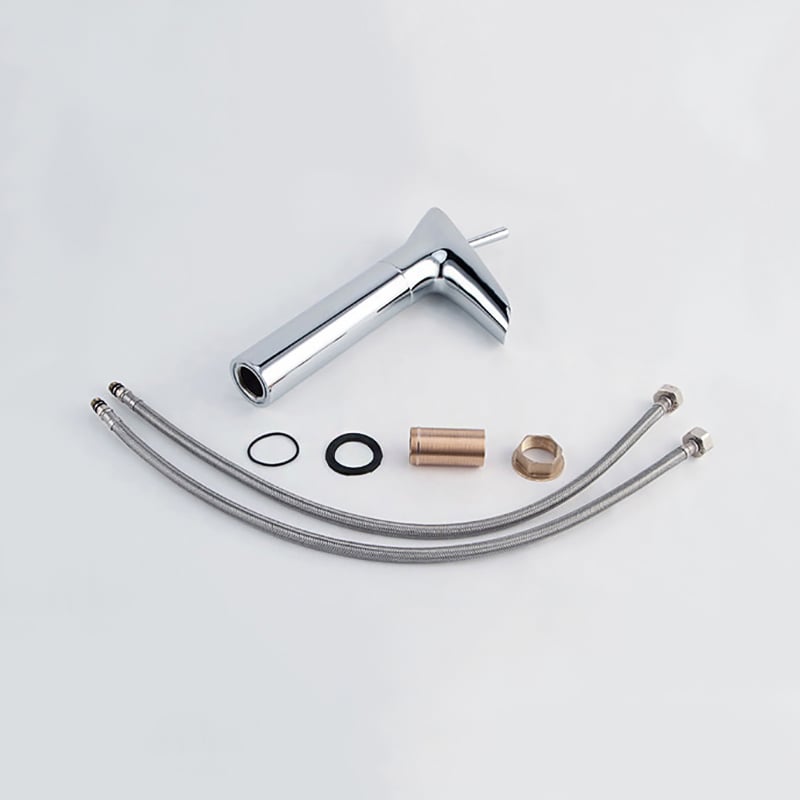 Ashfie Classic Mono Single Lever Tall Waterfall Basin Mixer Tap Solid Brass in Polished Chrome window image