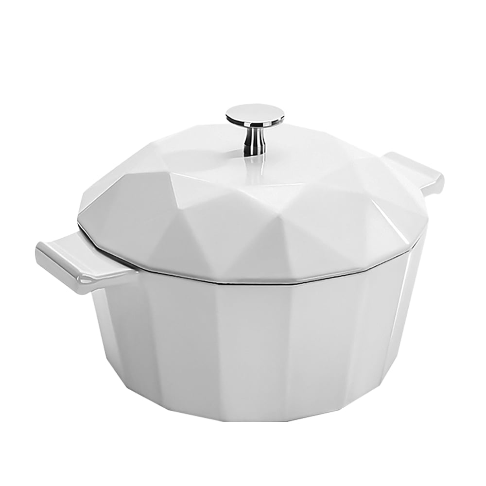 Diamond-Shaped Cast Iron Dutch Oven with Lid Stockpot window image